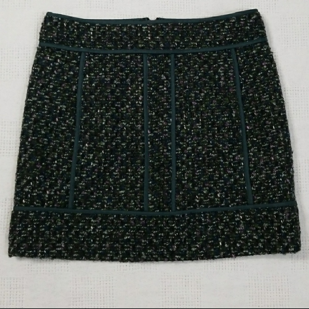 Moss green tweed mini skirt